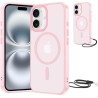 NEW'C Magnétique Coque pour iPhone 16 (6,1 Pouces), Compatible avec MagSafe Antichoc Ultime avec Cordon – Magnétisme Puissant et