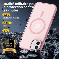 NEW'C Magnétique Coque pour iPhone 16 (6,1 Pouces), Compatible avec MagSafe Antichoc Ultime avec Cordon – Magnétisme Puissant et