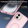 NEW'C Magnétique Coque pour iPhone 16 (6,1 Pouces), Compatible avec MagSafe Antichoc Ultime avec Cordon – Magnétisme Puissant et