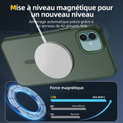 NEW'C Magnétique Coque pour iPhone 16 (6,1 Pouces), Compatible avec MagSafe Antichoc Ultime avec Cordon – Magnétisme Puissant et