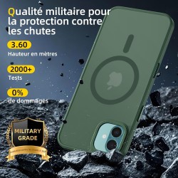 NEW'C Magnétique Coque pour iPhone 16 (6,1 Pouces), Compatible avec MagSafe Antichoc Ultime avec Cordon – Magnétisme Puissant et