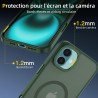 NEW'C Magnétique Coque pour iPhone 16 (6,1 Pouces), Compatible avec MagSafe Antichoc Ultime avec Cordon – Magnétisme Puissant et