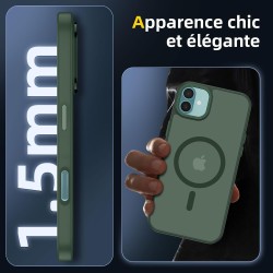 NEW'C Magnétique Coque pour iPhone 16 (6,1 Pouces), Compatible avec MagSafe Antichoc Ultime avec Cordon – Magnétisme Puissant et