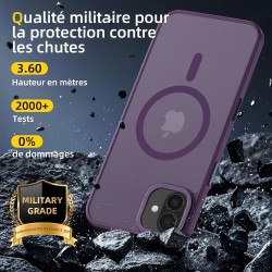 NEW'C Magnétique Coque pour iPhone 16 (6,1 Pouces), Compatible avec MagSafe Antichoc Ultime avec Cordon – Magnétisme Puissant et