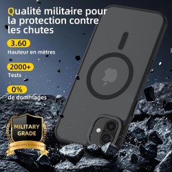 NEW'C Magnétique Coque pour iPhone 16 Plus (6,7 Pouces), Compatible avec MagSafe Antichoc Ultime avec Cordon – Magnétisme Puissa