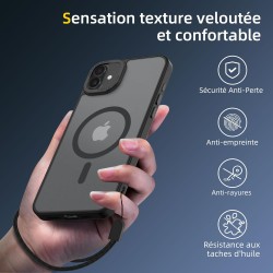 NEW'C Magnétique Coque pour iPhone 16 Plus (6,7 Pouces), Compatible avec MagSafe Antichoc Ultime avec Cordon – Magnétisme Puissa