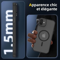 NEW'C Magnétique Coque pour iPhone 16 Plus (6,7 Pouces), Compatible avec MagSafe Antichoc Ultime avec Cordon – Magnétisme Puissa