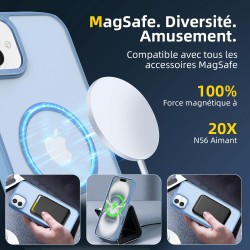 NEW'C Magnétique Coque pour iPhone 16 Plus (6,7 Pouces), Compatible avec MagSafe Antichoc Ultime avec Cordon – Magnétisme Puissa