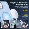 NEW'C Magnétique Coque pour iPhone 16 Plus (6,7 Pouces), Compatible avec MagSafe Antichoc Ultime avec Cordon – Magnétisme Puissa