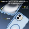 NEW'C Magnétique Coque pour iPhone 16 Plus (6,7 Pouces), Compatible avec MagSafe Antichoc Ultime avec Cordon – Magnétisme Puissa