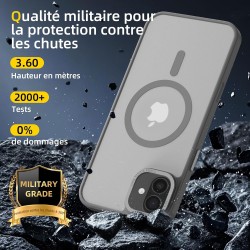 NEW'C Magnétique Coque pour iPhone 16 Plus (6,7 Pouces), Compatible avec MagSafe Antichoc Ultime avec Cordon – Magnétisme Puissa