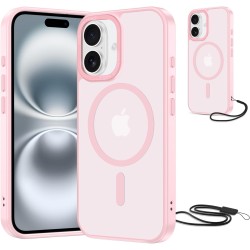 NEW'C Magnétique Coque pour iPhone 16 Plus (6,7 Pouces), Compatible avec MagSafe Antichoc Ultime avec Cordon – Magnétisme Puissa