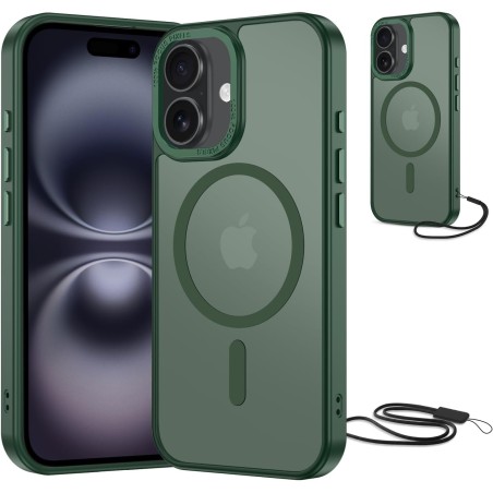 NEW'C Magnétique Coque pour iPhone 16 Plus (6,7 Pouces), Compatible avec MagSafe Antichoc Ultime avec Cordon – Magnétisme Puissa