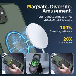 NEW'C Magnétique Coque pour iPhone 16 Plus (6,7 Pouces), Compatible avec MagSafe Antichoc Ultime avec Cordon – Magnétisme Puissa