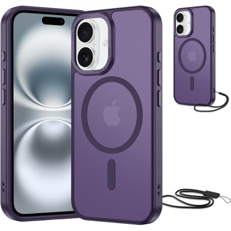 NEW'C Magnétique Coque pour iPhone 16 Plus (6,7 Pouces), Compatible avec MagSafe Antichoc Ultime avec Cordon – Magnétisme Puissa
