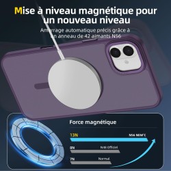 NEW'C Magnétique Coque pour iPhone 16 Plus (6,7 Pouces), Compatible avec MagSafe Antichoc Ultime avec Cordon – Magnétisme Puissa