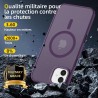 NEW'C Magnétique Coque pour iPhone 16 Plus (6,7 Pouces), Compatible avec MagSafe Antichoc Ultime avec Cordon – Magnétisme Puissa