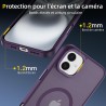 NEW'C Magnétique Coque pour iPhone 16 Plus (6,7 Pouces), Compatible avec MagSafe Antichoc Ultime avec Cordon – Magnétisme Puissa