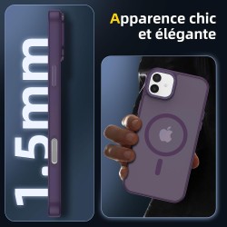 NEW'C Magnétique Coque pour iPhone 16 Plus (6,7 Pouces), Compatible avec MagSafe Antichoc Ultime avec Cordon – Magnétisme Puissa