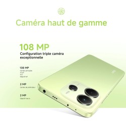 Xiaomi smartphone rougemi note 14,8+256gb,noir,système de caméra ia 108mp,batterie 5500mah,écran de soins oculiares 120hz,foncti