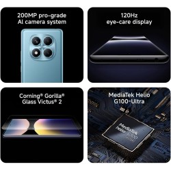 Xiaomi smartphone rougemi note 14 pro,8+256gb,bleu,caméra ia prograde 200mp, batterie 5500mah, appareil photo selfie 32mp, fonct