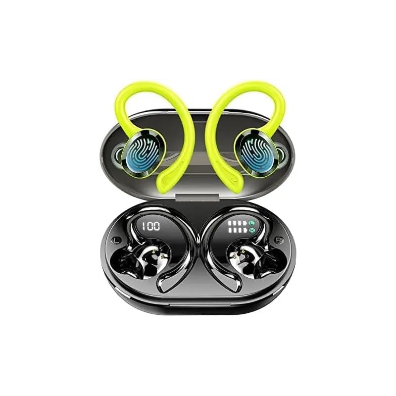 Rulefiss ecouteurs bleutooth sans fil sport, 75hrs écouteurs bleutooth 5.4 avec stéréo hifi 3d, 4 enc réduction de bruit mic ore