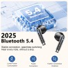 Ecouteurs bleutooth sans fil, écouteurs bleutooth 5.4 2025 écouteurs sans fil avec 4 enc réduction de bruit mic, ip7 étanches or