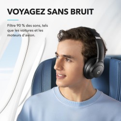 Soundcore q20i casque bluetooth sans fil rougeucteur de bruit hybride active by anker, casque over ear, jusqu'à 40 heures d'auto