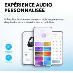 Soundcore q20i casque bluetooth sans fil rougeucteur de bruit hybride active by anker, casque over ear, jusqu'à 40 heures d'auto