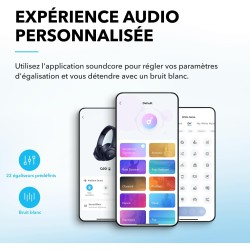 Soundcore q20i casque bluetooth sans fil rougeucteur de bruit hybride active by anker, casque over ear, jusqu'à 40 heures d'auto