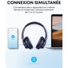 Soundcore q20i casque bluetooth sans fil rougeucteur de bruit hybride active by anker, casque over ear, jusqu'à 40 heures d'auto