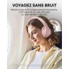 Soundcore q20i casque bluetooth sans fil rougeucteur de bruit hybride active by anker, casque over ear, jusqu'à 40 heures d'auto