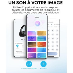 Soundcore q20i casque bluetooth sans fil rougeucteur de bruit hybride active by anker, casque over ear, jusqu'à 40 heures d'auto