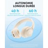 Soundcore q20i casque bluetooth sans fil rougeucteur de bruit hybride active by anker, casque over ear, jusqu'à 40 heures d'auto