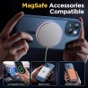 Oududianzi - Coque pour iPhone 15 Compatible avec MagSafe Magnétique, Housse de Arrière Translucide Givrée PC, TPU Silicone Bump