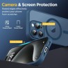 Oududianzi-Coque pour iPhone 15 Pro Compatible avec MagSafe Magnétique, Housse de Arrière Translucide Givrée PC, TPU Silicone Bu