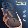 Oududianzi-Coque pour iPhone 16 Pro Compatible avec MagSafe Magnétique, Housse de Arrière Translucide Givrée PC, TPU Silicone Bu