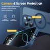 Oududianzi-Coque pour iPhone 16 Pro Compatible avec MagSafe Magnétique, Housse de Arrière Translucide Givrée PC, TPU Silicone Bu