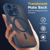 Oududianzi-Coque pour iPhone 16 Pro Max Compatible avec MagSafe Magnétique, Housse de Arrière Translucide Givrée PC, TPU Silicon