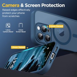 Oududianzi-Coque pour iPhone 16 Pro Max Compatible avec MagSafe Magnétique, Housse de Arrière Translucide Givrée PC, TPU Silicon