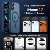 Oududianzi-Coque pour iPhone 17 Compatible avec MagSafe Magnétique, Housse de Arrière Translucide Givrée PC, TPU Silicone Bumper