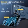 Oududianzi-Coque pour iPhone 17 Pro Compatible avec MagSafe Magnétique, Housse de Arrière Translucide Givrée PC, TPU Silicone Bu