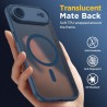Oududianzi-Coque pour iPhone Air Compatible avec MagSafe Magnétique, Housse de Arrière Translucide Givrée PC, TPU Silicone Bumpe