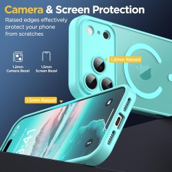 Oududianzi-Coque pour iPhone 17 Pro Max Compatible avec MagSafe Magnétique, Housse de Arrière Translucide Givrée PC, TPU Silicon