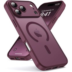 Oududianzi-Coque pour iPhone 17 Pro Max Compatible avec MagSafe Magnétique, Housse de Arrière Translucide Givrée PC, TPU Silicon