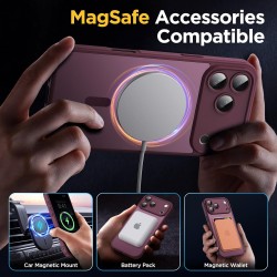 Oududianzi-Coque pour iPhone 17 Pro Max Compatible avec MagSafe Magnétique, Housse de Arrière Translucide Givrée PC, TPU Silicon