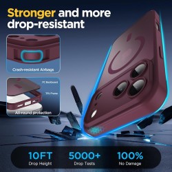 Oududianzi-Coque pour iPhone 17 Pro Max Compatible avec MagSafe Magnétique, Housse de Arrière Translucide Givrée PC, TPU Silicon
