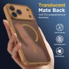 Oududianzi-coque pour iphone 17 pro max compatible avec magsafe magnétique, housse de arrière translucide givrée pc, tpu silicon