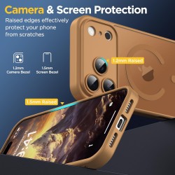 Oududianzi-coque pour iphone 17 pro max compatible avec magsafe magnétique, housse de arrière translucide givrée pc, tpu silicon