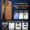 Oududianzi-coque pour iphone 17 pro max compatible avec magsafe magnétique, housse de arrière translucide givrée pc, tpu silicon